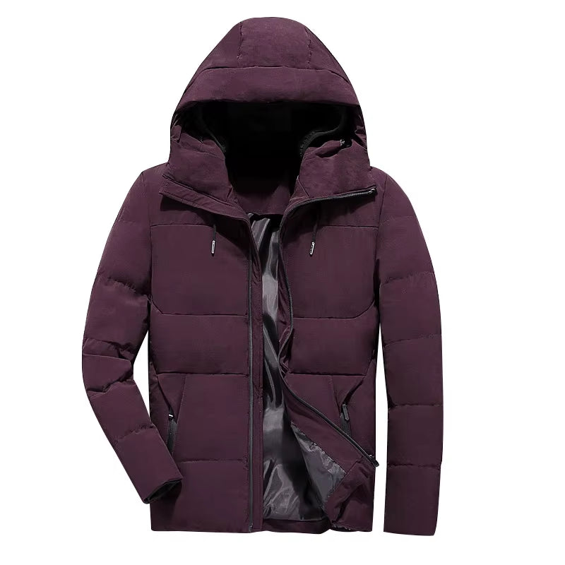 Brand Winter Jacket Men Clothes Casual Stand Collar Hooded Collar Fashion Winter Coat Men Parka Outerwear Warm Slim West Jackets