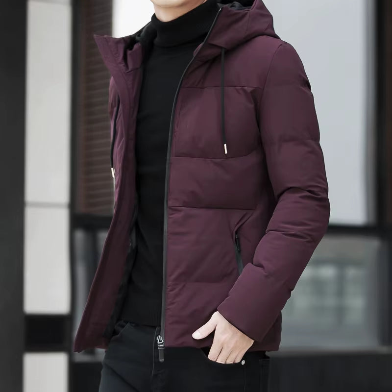 Brand Winter Jacket Men Clothes Casual Stand Collar Hooded Collar Fashion Winter Coat Men Parka Outerwear Warm Slim West Jackets