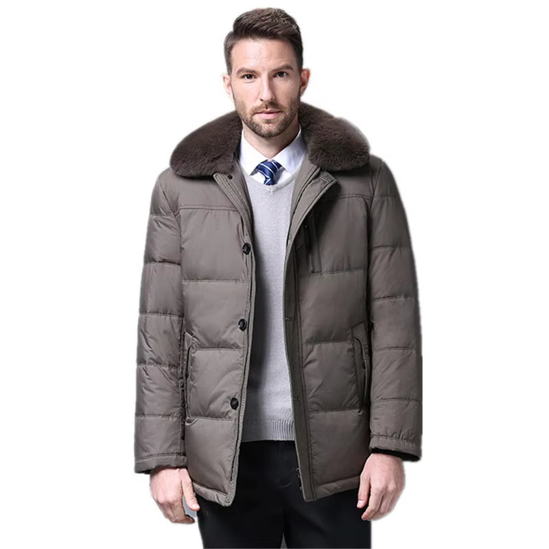 Men 90%White Duck down Jacket Men Clothes 2019 Men Rabbit Fur Collar Warm Parkas Casaco Masculino SRYF868 MY798