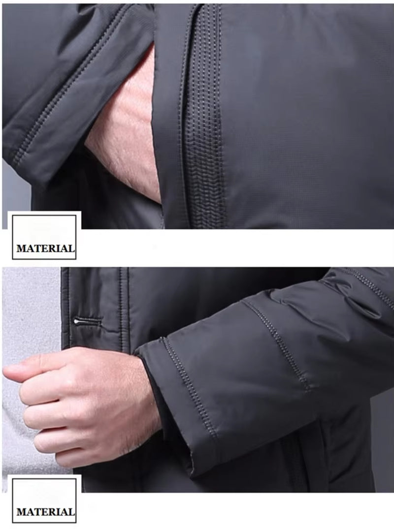 Men 90%White Duck down Jacket Men Clothes 2019 Men Rabbit Fur Collar Warm Parkas Casaco Masculino SRYF868 MY798