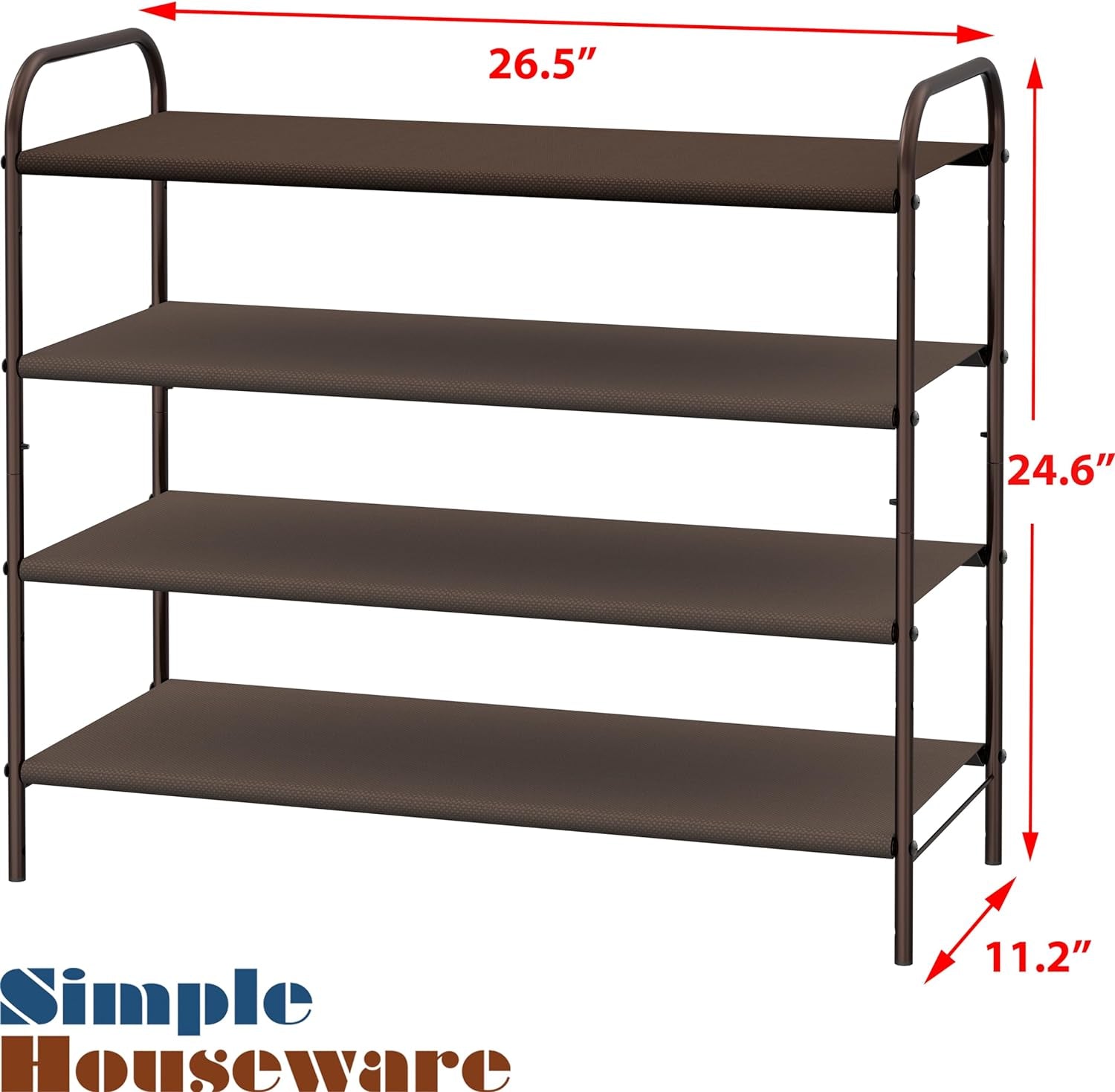 4-Tier Shoe Rack Storage Organizer, Bronze