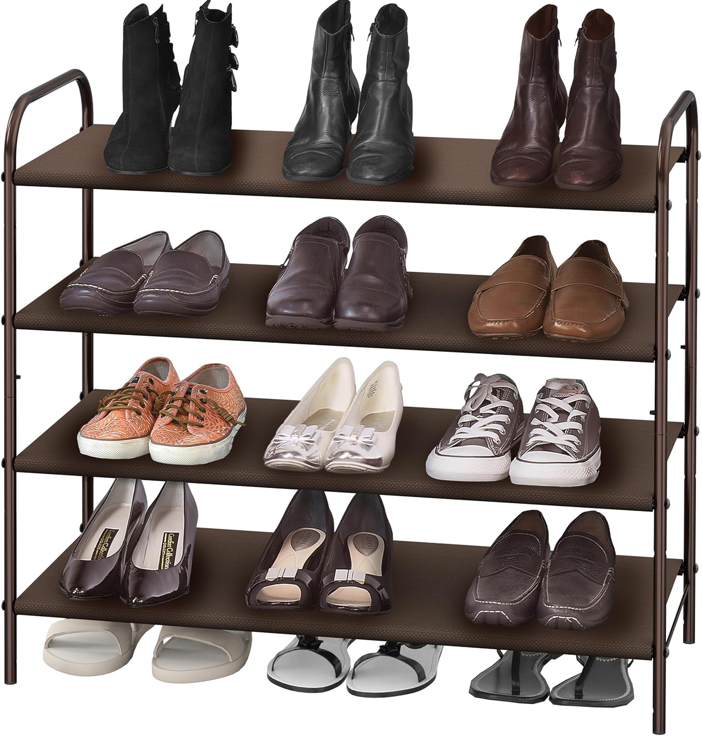 4-Tier Shoe Rack Storage Organizer, Bronze