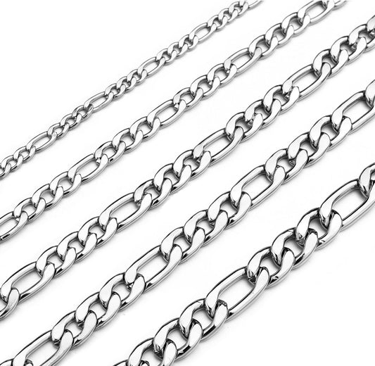 Figaro Chain Necklace Stainless Steel Real Gold Plated Chains for Men Women Jewelry Gift for Men Women