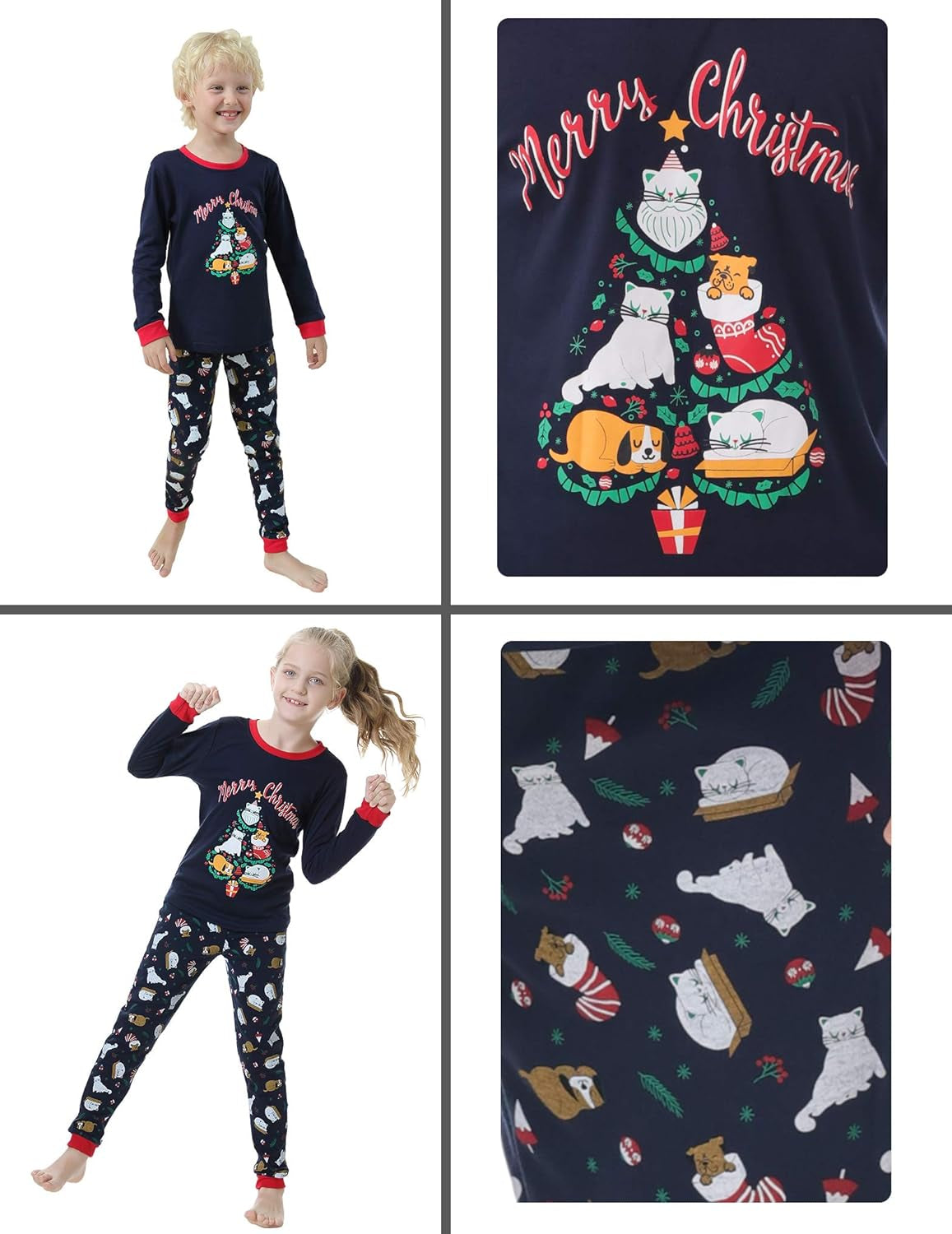 Family Matching Pajama Sets Cute Christmas Tree Sleepwear Snowman Holiday PJS for Couples and Kids